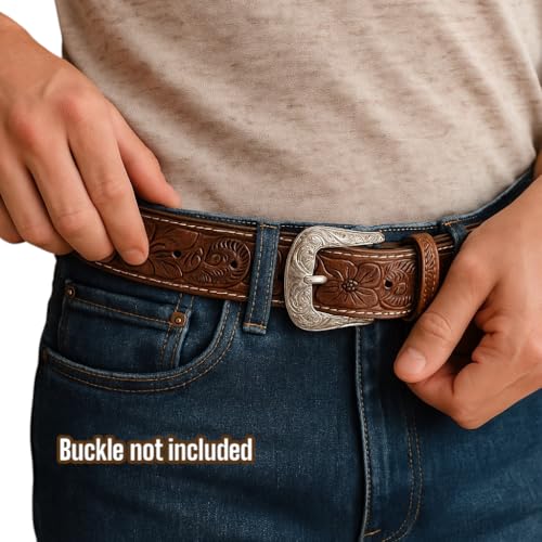 Image of F&L CLASSIC Western Belt without buckle for men - Full Grain Leather Cowboy Belts for jeans - One Piece Leather strap belt