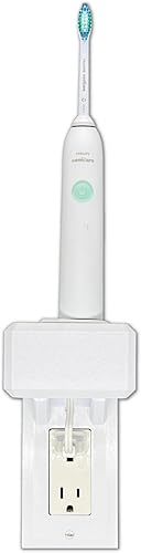Soporte para cepillo de dientes eléctrico Soporte de pared Compatible con Sonicare tiene 1 cargador, se monta solo en una sola toma GFCIDecora.
