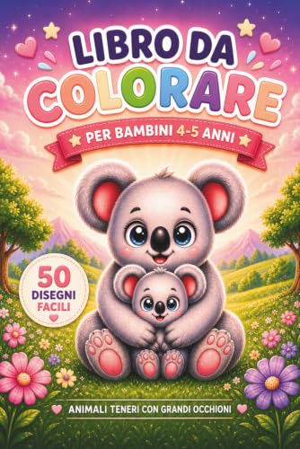 Libro da colorare per bambini 4- 5 anni: 50 disegni facili