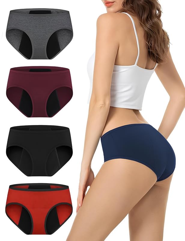 diving deep Comfortable & Breathable Hipster Period Panty | Leak-Proof & Reusable Washable Menstrual Underwear for Medium & Heavy Flow | Heavy Flow Protection for Girls, Women & Teens | Pack of 4(M)-picture-17