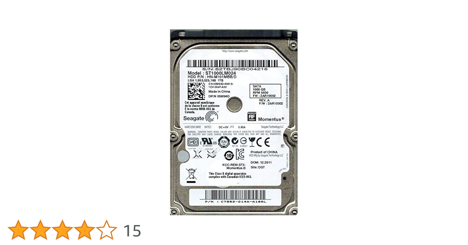 Amazon | 【Seagate】 2.5inch HDD ST1000LM024 1TB 5400rpm S