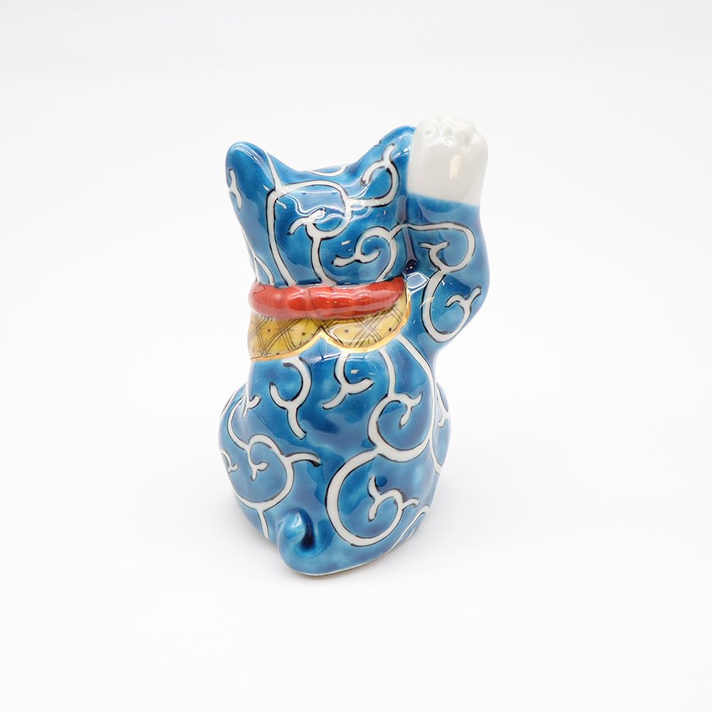Kutani Ware Handmade Lucky Cat (Arabesque, 3.07