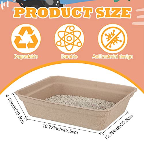 Ramede 30 piezas caja de arena desechable para gatos miniatura 2