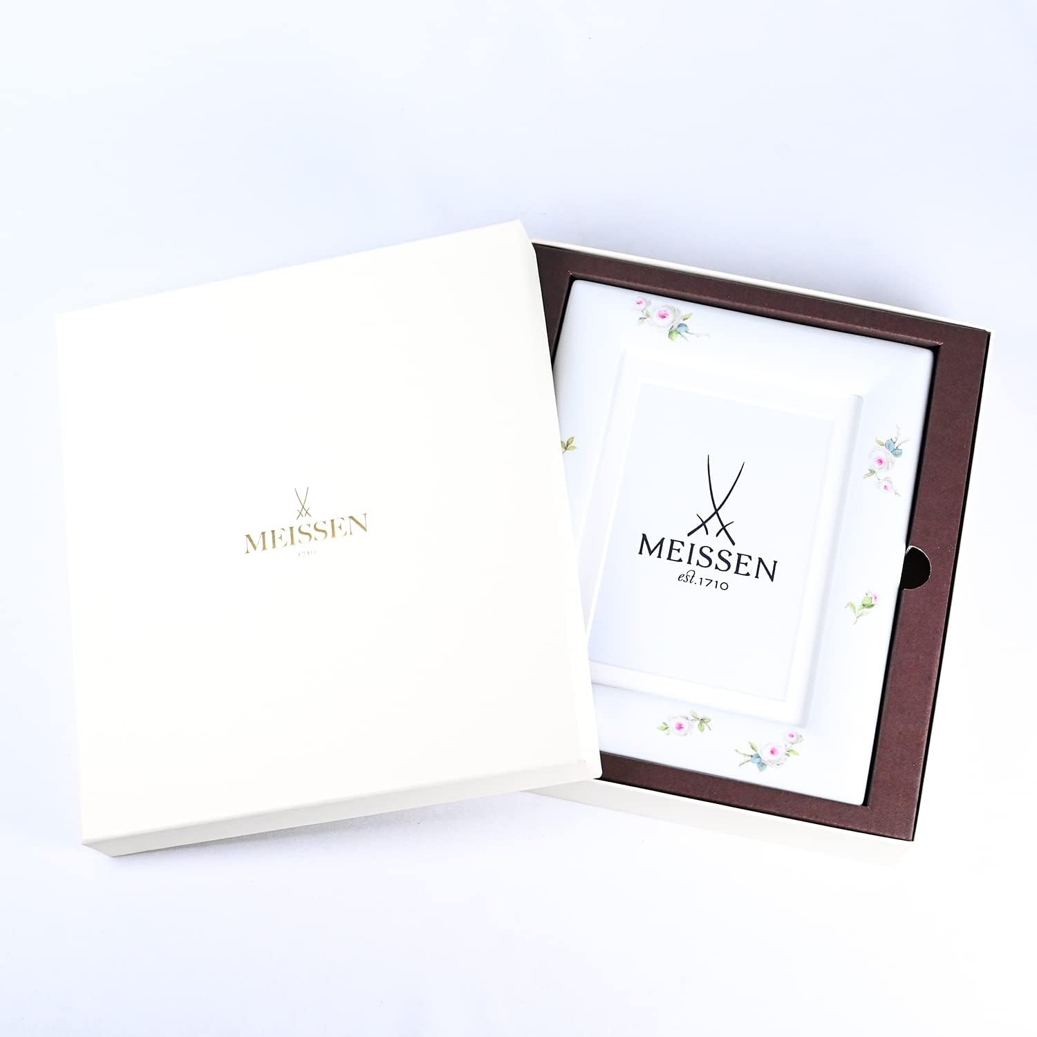 MEISSEN Photo Frame, 幅23.5cm 高さ18cm 厚2.5cm, White/Green