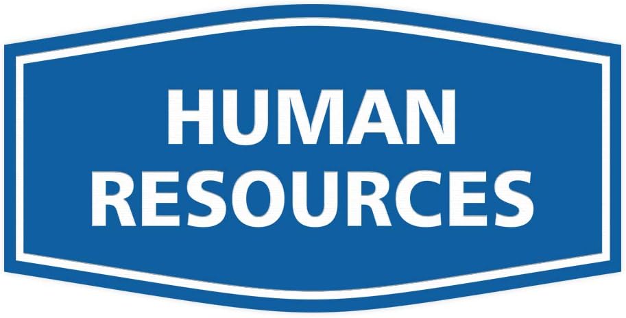 Signs ByLITA Fancy Human Resources Sign with Adhesive Tape, Mounts On Any Surface, Weather Resistant, Indoor/Outdoor Use (Blue) - Medium