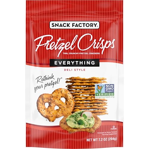 Image of Snack Factory Everything Pretzel Crisps, Non-GMO, 7.2 OZ Resealable Bag
