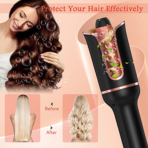 Professional Automatic Curling Iron Wand With Large Rotating Barrel & 4 Adjustable Temps & 3 Timers, Auto Shut-Off Hair Curler With Dual Voltage, Fast Heating For Hair Styling #TOP2