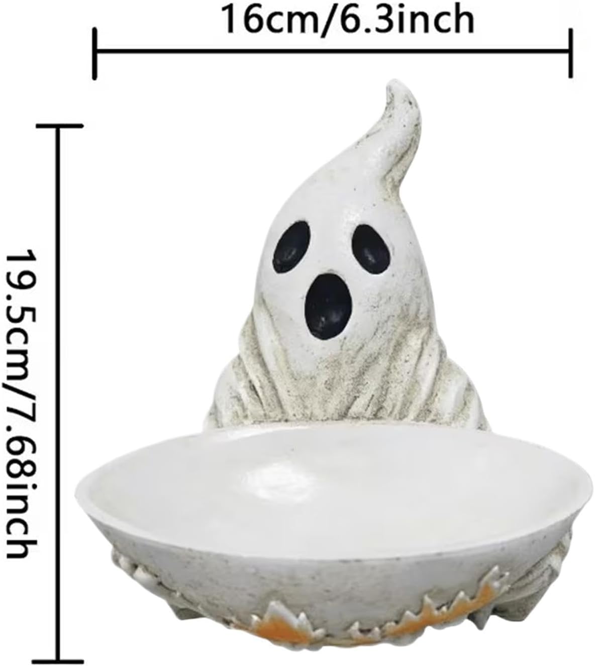 Ghost Candy Holder Decorative Ghost Shaped Statue Bowl Dish