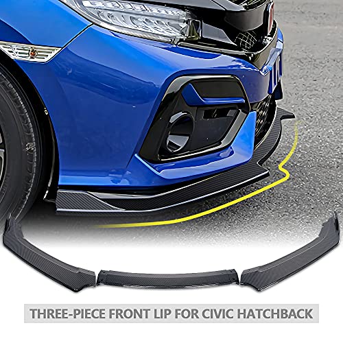 ARCHAIC Front Spoiler for Honda Civic Hatchback 2016-2020, Bumper Lip Chin Spoiler for Civic FK4 FK7 FK8, Front Splitter (Carbon Fiber Print)