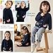 Danny D Girls Crewneck Sweater Button Down Cardigan Kids Long Sleeve Button Knit Tops Outwear (US, Age, 5 Years, Butterfly & Flower-Navy Blue)