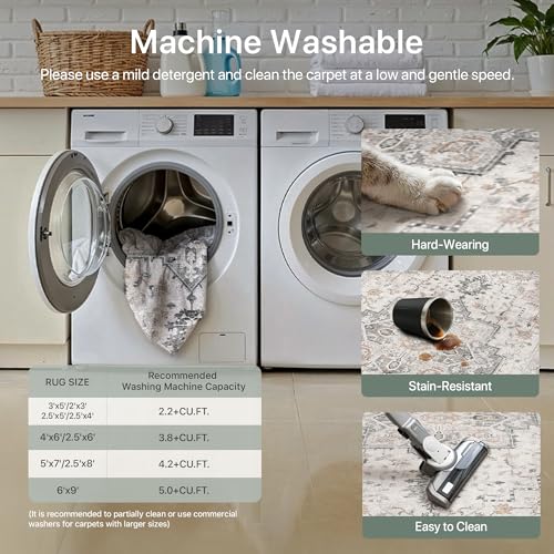 BESBLEE tapete rectangular 120x96 pulg ligero y lavable miniatura 6