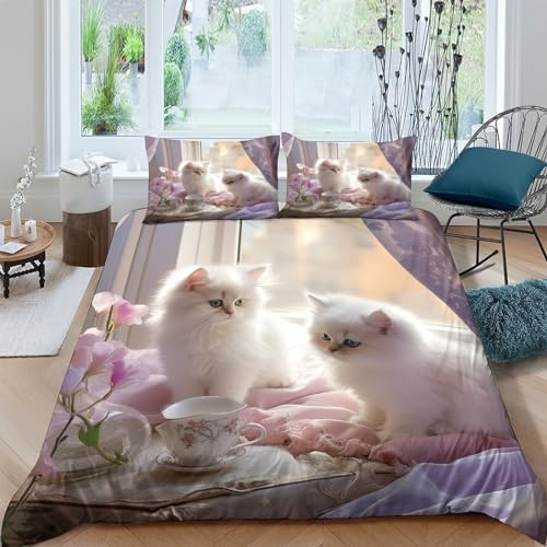 Parure chaton IOFEER lit double pour des nuits tendres pleines de douceur et de confort - 2