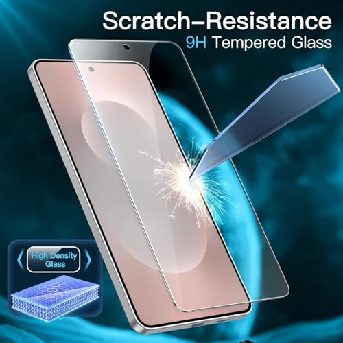 Image of SHILD( 2 Pack -Perfect -Fits Design Samsung Galaxy S25 Edge Smartphone Tempered Glass Screen Protector, With Easy Installation Military-Grade Protection, Ultra Tough, Anti Scratch