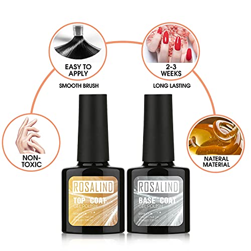 ROSALIND Gel Nagellack UV Base und Top Coat Gellack Überlack Unterlack Soak Off Semi Permanent Varnish 10ml – Bild 4