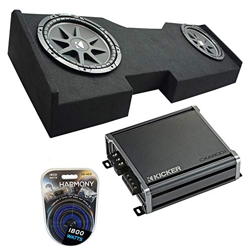American Sound Connection Compatible with 2014-2018 GMC Sierra Crew Cab Kicker Bundle Comp C12 Dual 12