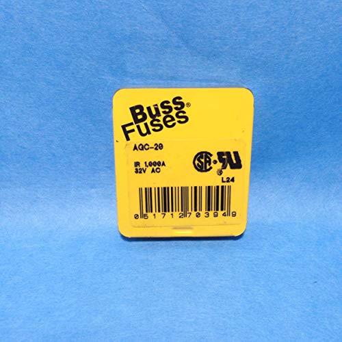 Bussmann AGC-20 AGC Series Fuse, Fast Acting, 20 Amp, 32V, Glass Tube, 1/4" x 1-1/4" (Pack of 5)