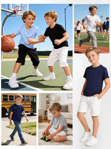 JORHIG 5 Pack Boys Shirts Cotton Short Sleeve T-Shirts for Boys Kids Toddler Tees Clothes Summer Tops Set C 3T — view 6