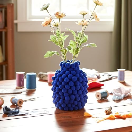 Caydo [400 pcs] - 300 Pieces 1 Inch Blue Pompoms with 100pieces Wiggle Eyes Multicolor Arts and Crafts Pom Poms Balls for Kids DIY Art Creative Crafts Home Decorations - 4