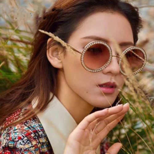 Lunettes de soleil rondes d'un luxe rétro et finitions haut de gamme