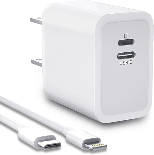 Cargador rápido para iPhone 15, 20 W bidireccional 2 en 1 PD cargador rápido con puerto Lightning y USB C, adaptadores eléctricos compatibles con