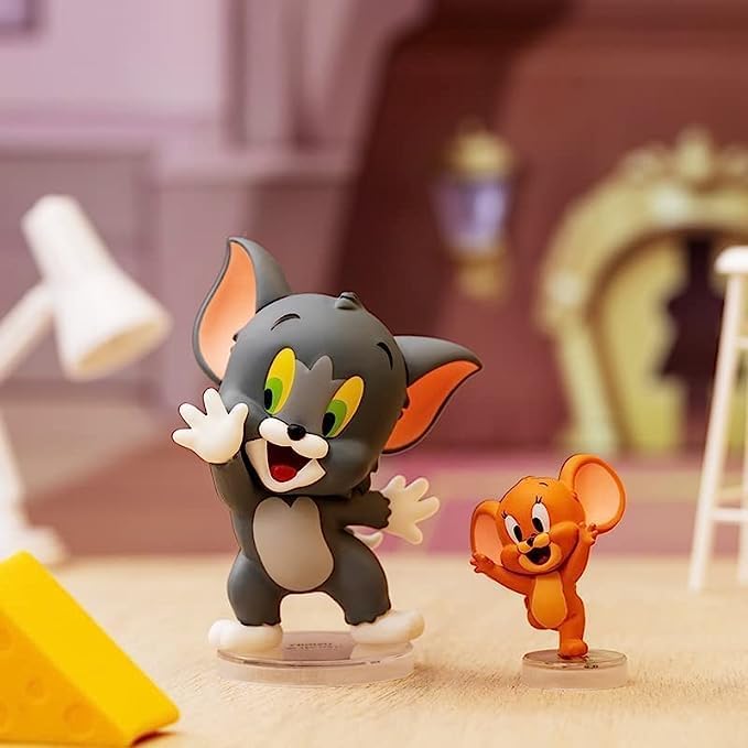 YOURKARTS.COM Cartoon-Inspired Cat & Mouse Dashboard Polyvinyl Chloride Figurine Set 6 cm Each with Happy Expressions | Car Ornament for Interior Styling | Car Accessories 2025,