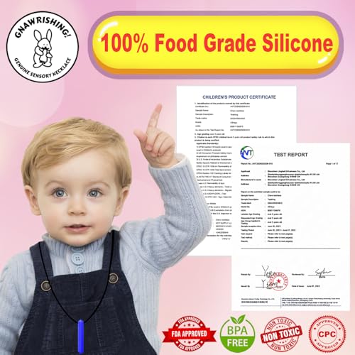 GNAWRISHING Sensory Chew Necklace, 8 Pack Diamond Chew Necklaces for Sensory Kids, Made from Food Grade Silicone for for Autistic, ADHD, Oral Motor Boys and Girls Children (Rainbow Color) - Image 2