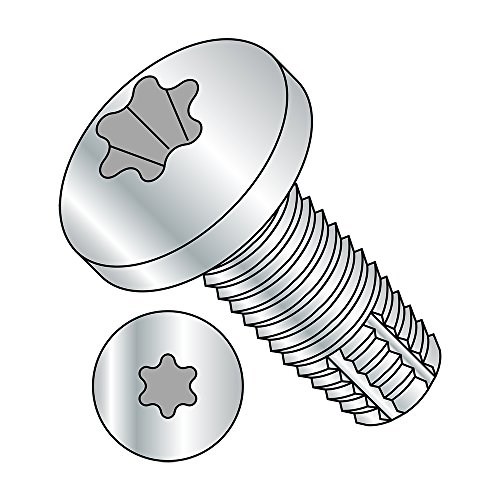 Small Parts 1424FTP Steel Thread Cutting Screw, Zinc Plated Finish, Pan Head, Star Drive, Type F, 1/4
