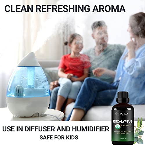 𝐎𝐑𝐆𝐀𝐍𝐈𝐂 Eucalyptus Essential Oil - 100% Pure Eucalyptus Oil For Diffuser, Humidifier, Sinus, Cold, And Aromatherapy - Natural Eucalyptus Oil For Skin, Hair, Scalp And Massage #TOP1