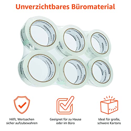 Paketklebeband von Amazon Basics – Kristallklar und vielseitig einsetzbar