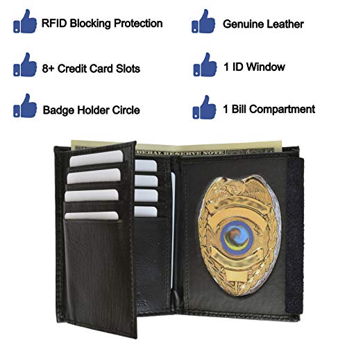 MARSHAL Tri Fold Police Wallet with Oval Badge Holder4