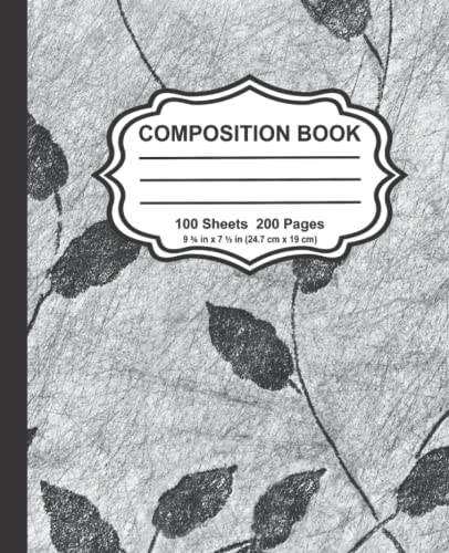 Composition Notebook- Back to School notebooks for teens | Cute notebook for teens: leaf tissue paper styled Comp. Notebook