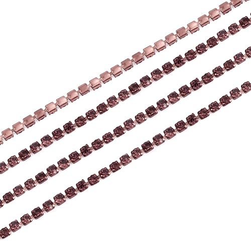 Vista 92 de Fashewelry 6 yardas de diamantes de imitación de cristal de tamaño mixto, oro y plata, bandas de diamantes de imitación de latón transparente