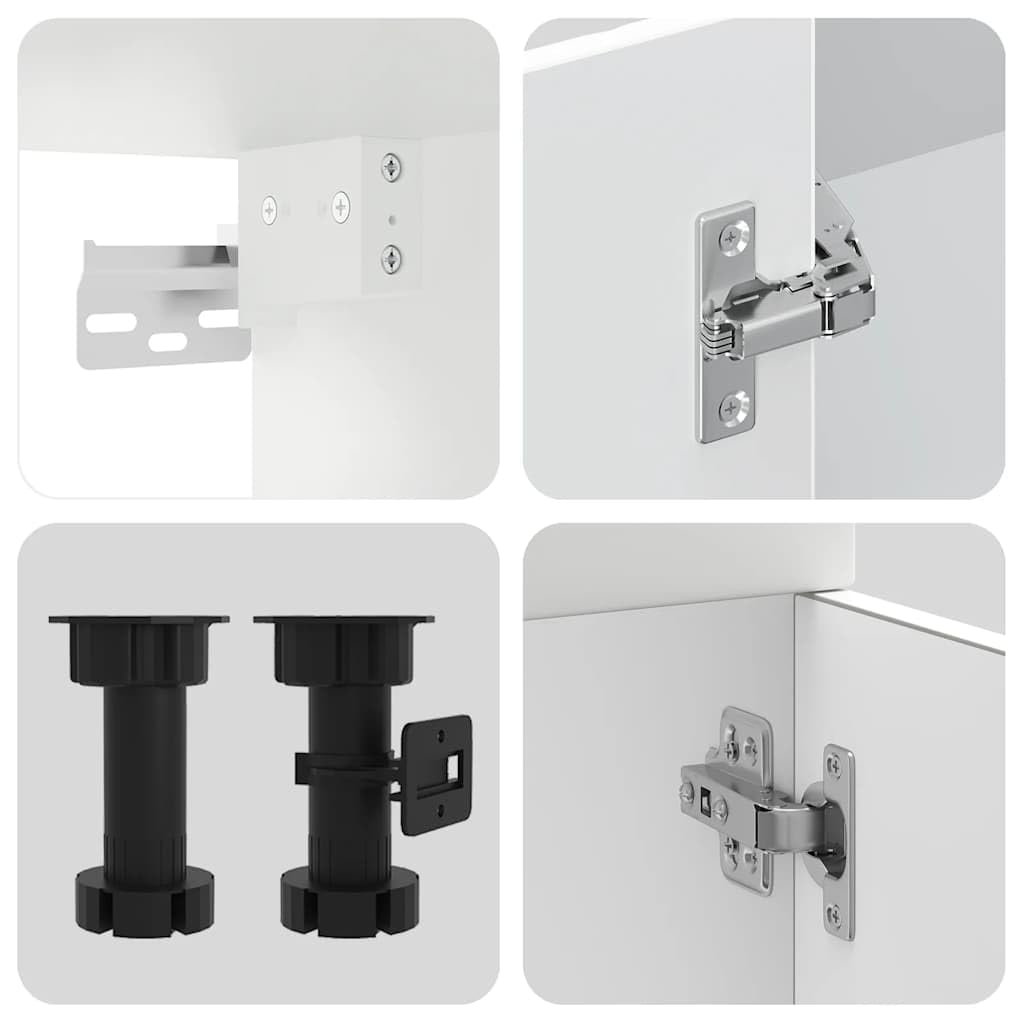 4-TLG. Küchenschrank-Set Kalmar in Weiß, Moderne Küchenzeile aus Holzwerkstoff, Kompakte Einbauküche mit Hängeschränken und Unterschränken für Viel Stauraum in Kleinen Küchen