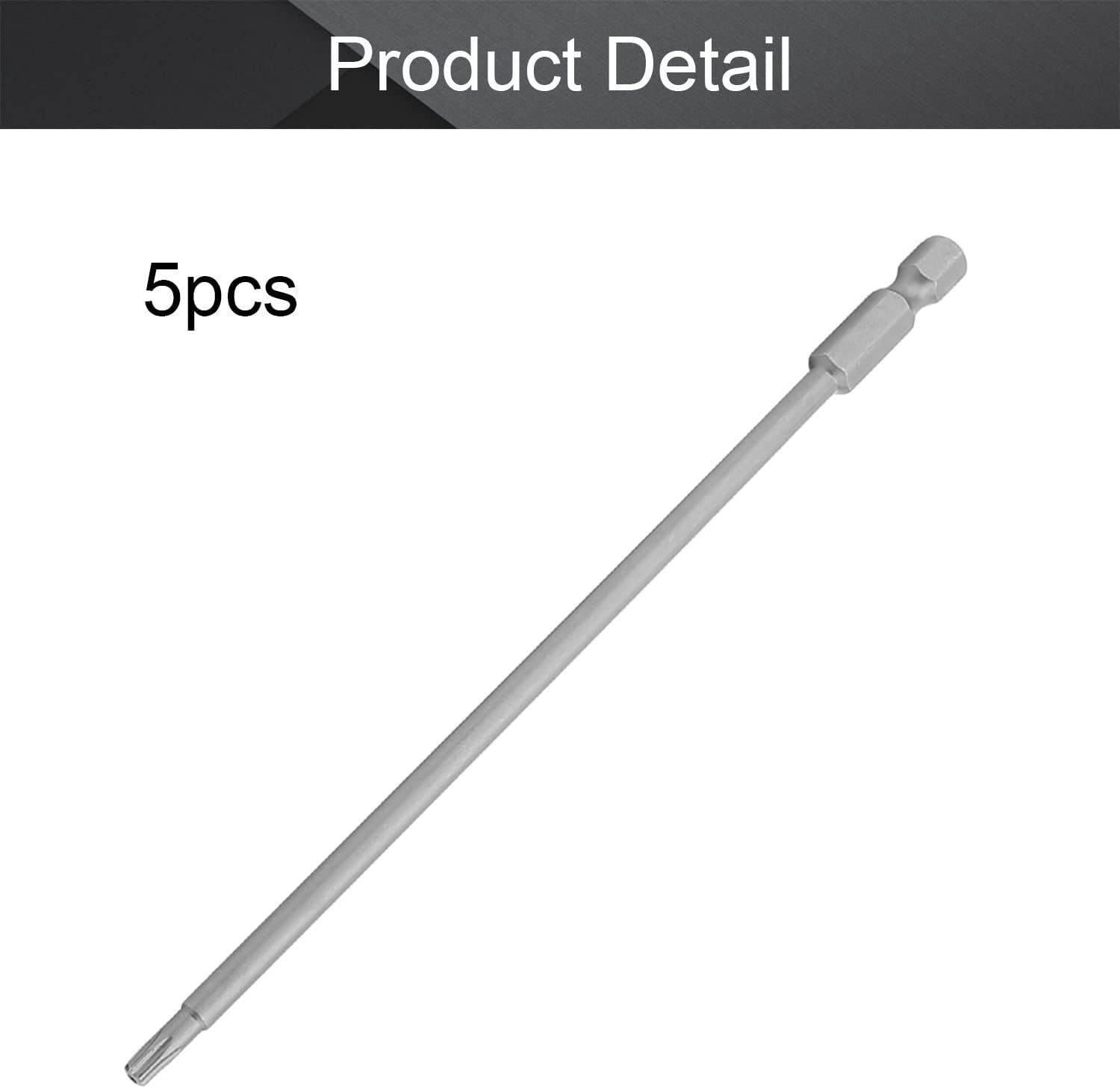 Utoolmart Slotted Phillips Screwdriver Bit Set, 1/4 Inch Hex Shank Screwdriver Bits, T15 Magnetic Security Tamper Proof Bit, S2 Steel Torx Head Screw Driver Bit, 150mm Length, for Repair Work, 5pcs
