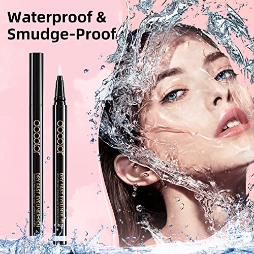 Docolor Waterproof Eyeliner Pen Longwearing With Ultra-Fine Tip Liquid Eye Liner (White) #TOP6