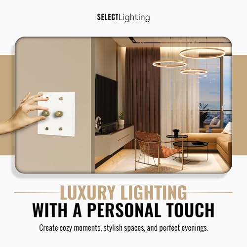 SELECT Rotary Dimmer Switch, Solid Brass, 2-Gang, White with Brass by SELECT LIGHTING - Image 5