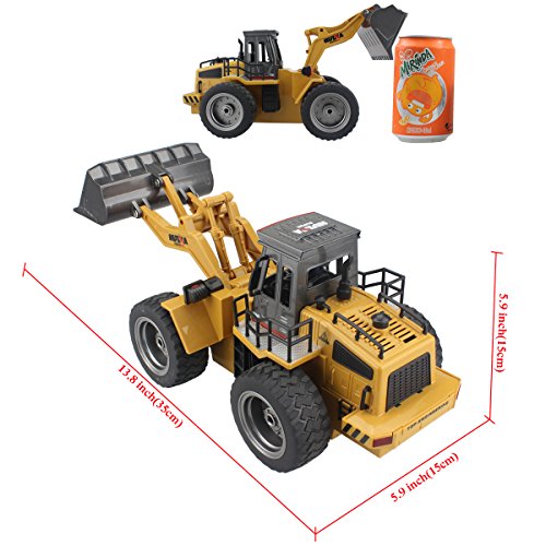 Fistone Rc Truck Alloy Shovel Loader Tractor 2.4G Radio Control 4 Wheel Bulldozer 4Wd Front Loader Construction Vehicle Electronic Toys Game Hobby Model With Light And Sounds #TOP1