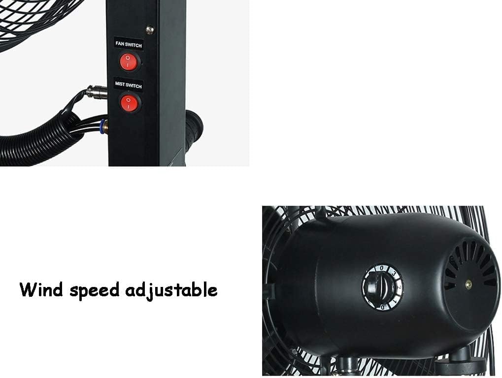 Industrial Misting Fan with Oscillating Cooling Mist Humidifier Adjustable 3 Speed ? Swivel Function Misting Cooling Fan for Home Office and Restaurant in Blue,Blue,copper-65cm
