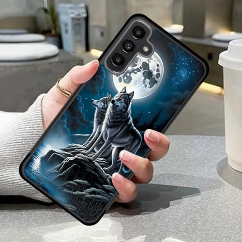 Coque Galaxy A35 5G loup lune, l'accessoire idéal pour vos aventures