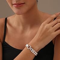 LeCalla 925 Sterling Silver Pearl Bolo Bracelet for Women - Adjustable Sliding Chain, 14K Gold-Plated, Handmade 8mm Pearl Jewelry Gift