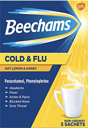 Beechams Cold & Flu Hot Lemon & Honey 5 Sachets