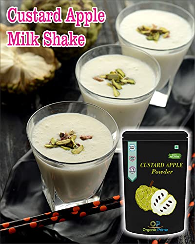 Image of Organic Prime Custard Apple Frit Powder | Sitaphal Powder | Dry, No Added Sugars and Preservatives - 200 GM by Organic Prime