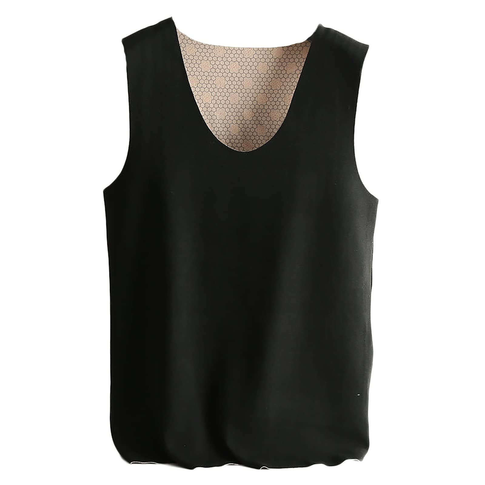 G&F Męska kamizelka termiczna bez rękawów ciepła bielizna podkoszulek zimowy (kolor: czarny, rozmiar: 4XL)