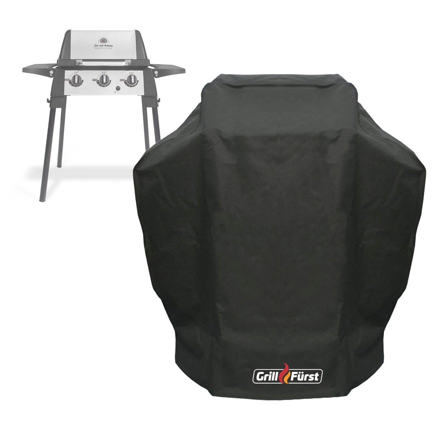 Grillfürst Grill Abdeckhaube - robuste Grill-Abdeckung 105 x 63 x 110 cm, wetterfest und wasserdicht, Abdeckung Gasgrill für Broil King Portachef