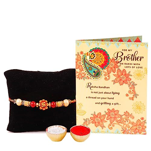 Image of ARCHIES Rakhi Collection For Rakshabandhan | Rakhi For Brother | Rakhi for Bhaiya and Bhabhi | Rakhi Combo Gift Hamper (CEREMONIAL-TRADITIONAL STYLE RAKHI COMBO)