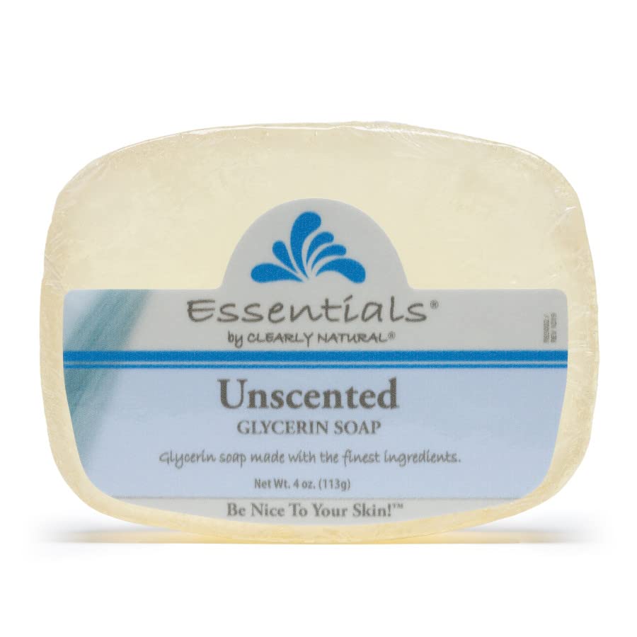 Essentials by Clearly Natural Glycerin Bar Soap, Unscented, 4 Ounce (Pack of 12)