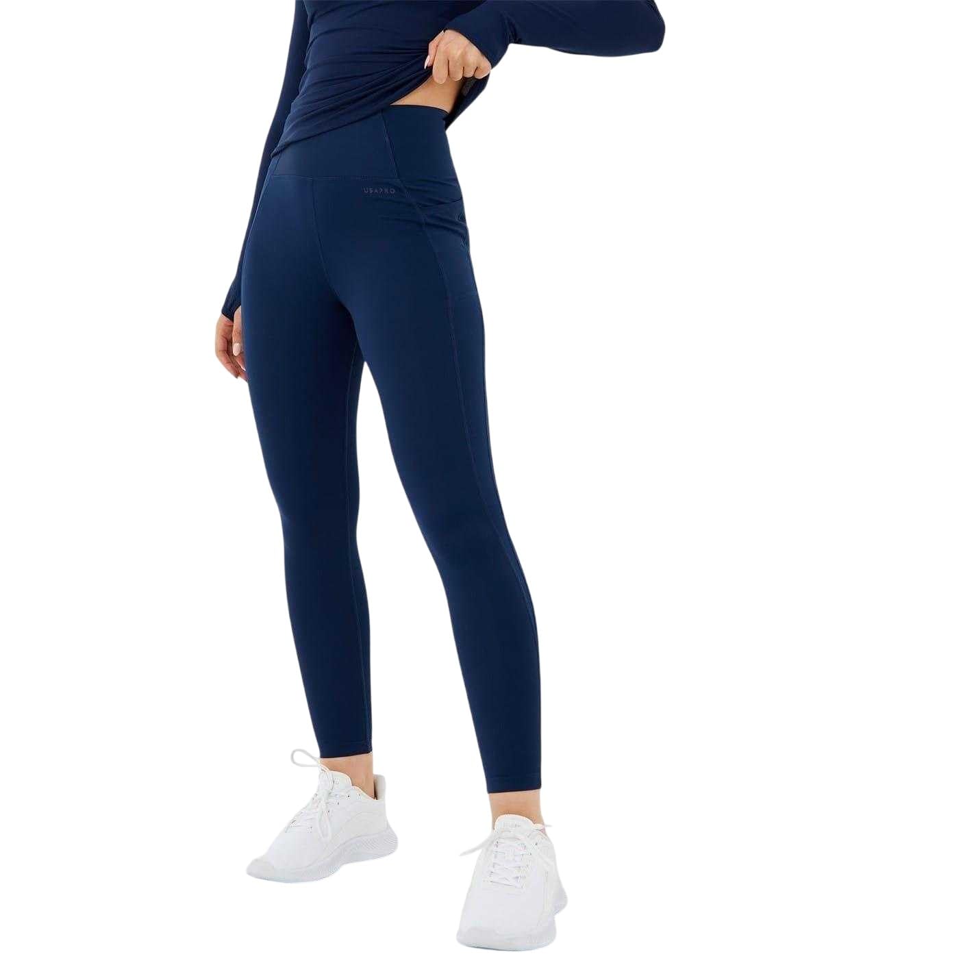 USA Pro Womens Core High Rise Leggings Navy L
