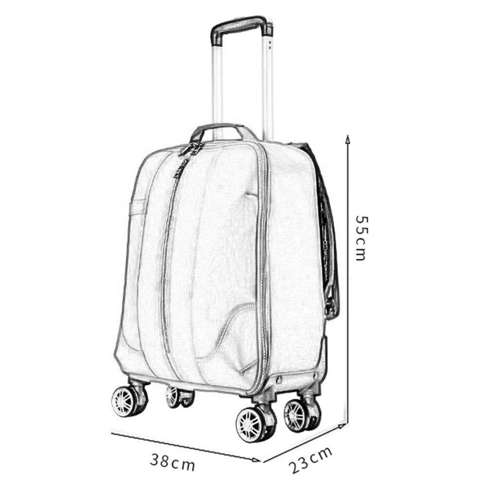 ADITAM ZHANGQIANG Valigia Trolley da Viaggio 5 Città Trolley Approvato da Cabina, Nero (Color : Black, Size : 18) Double The Comfort