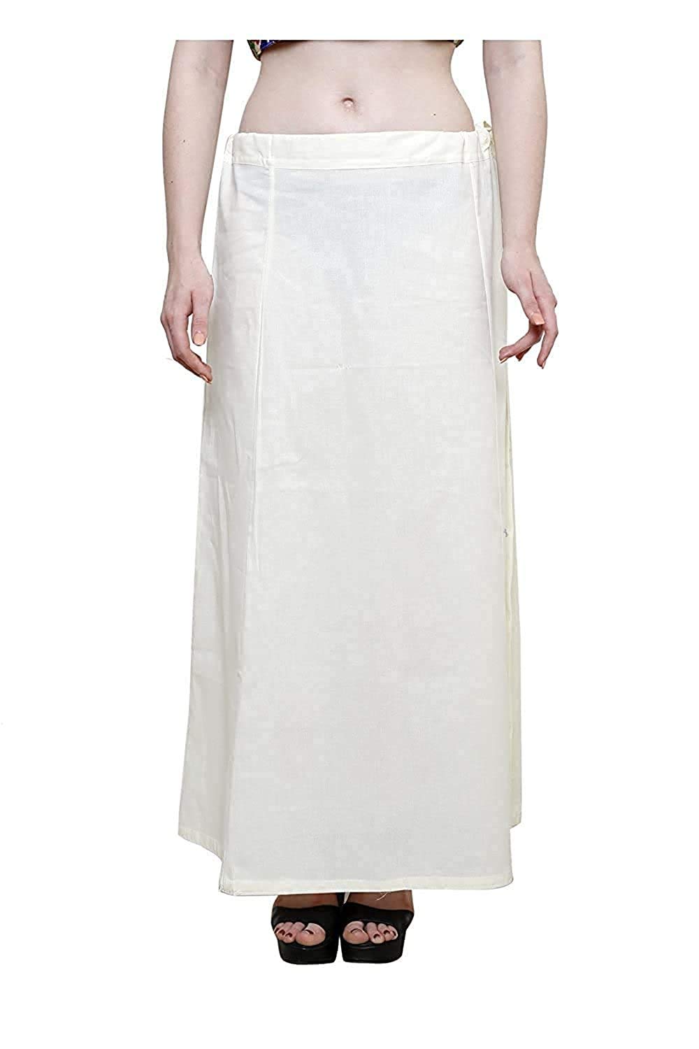 khushi SY-Girl Women's Royal Cotton Readymade Petticoat for Saree (Small, Off White)-picture-14