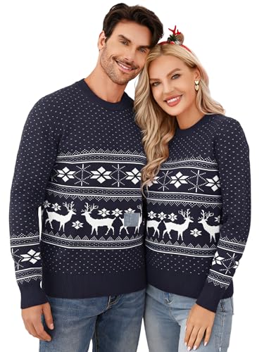 Clearlove Weihnachtspullover Familie Set Ugly Weihnachts Pullover...